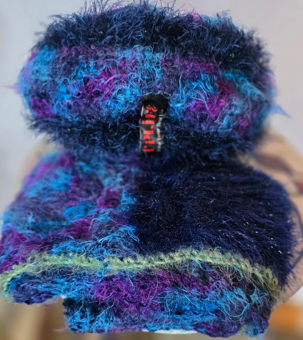 Back of Blue Star hat showing Uplife woven label
