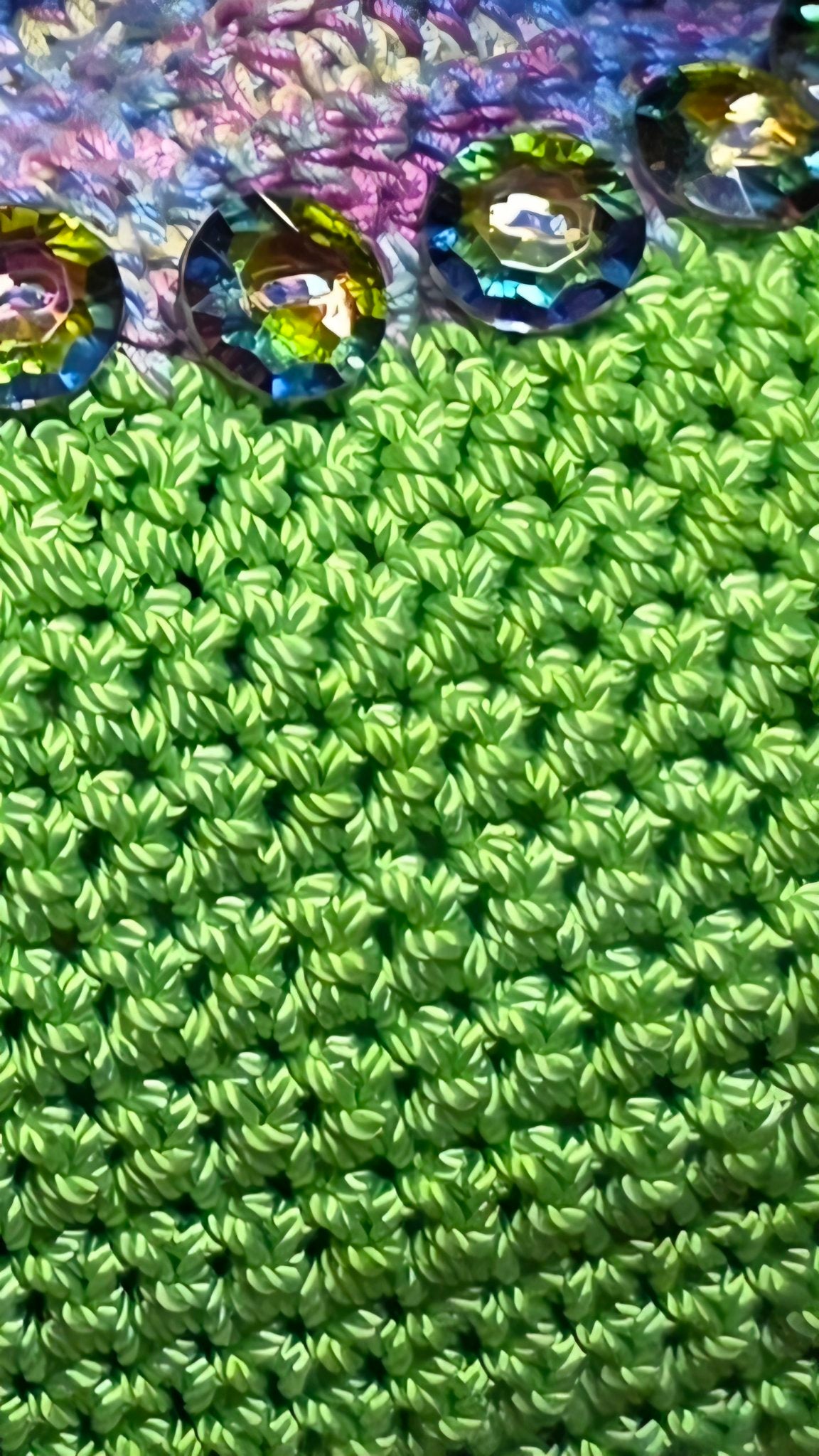 Verde Purse — crochet stitch texture close-up