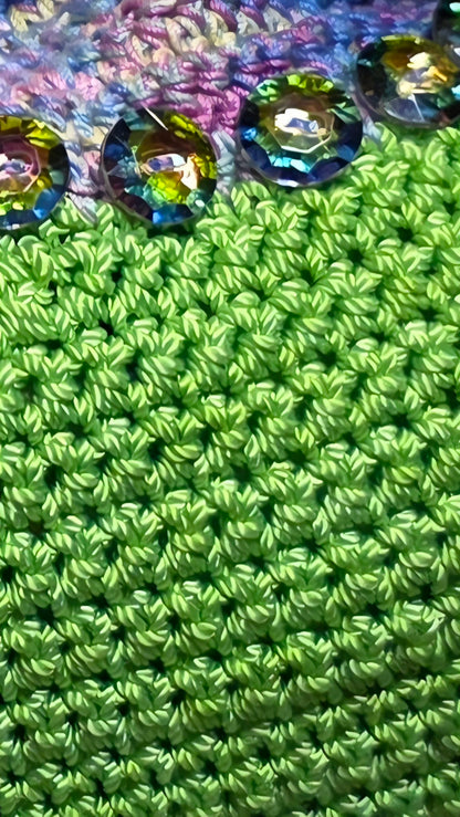 Verde Purse — crochet stitch texture close-up