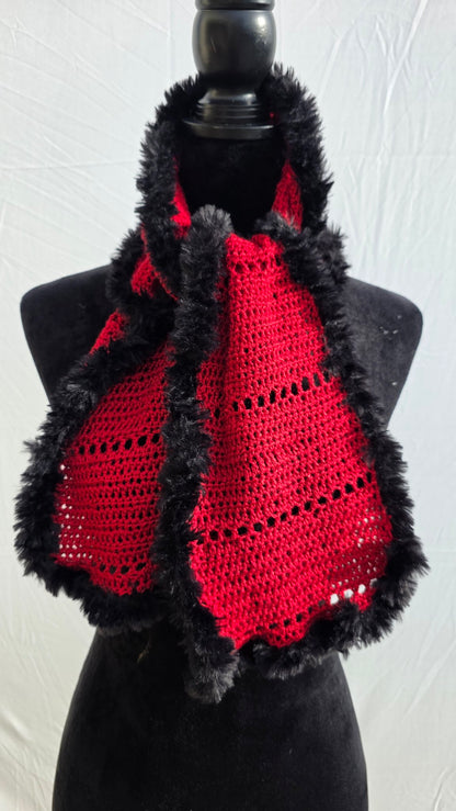 Crimson Noir - Handmade Crochet Wearable Art