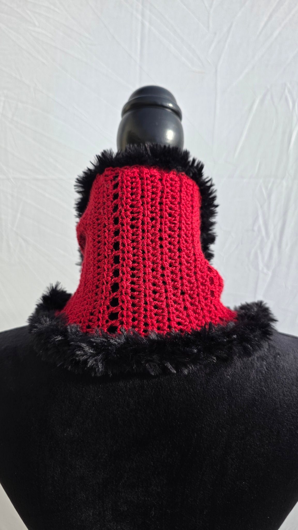 Crimson Noir - Handmade Crochet Wearable Art