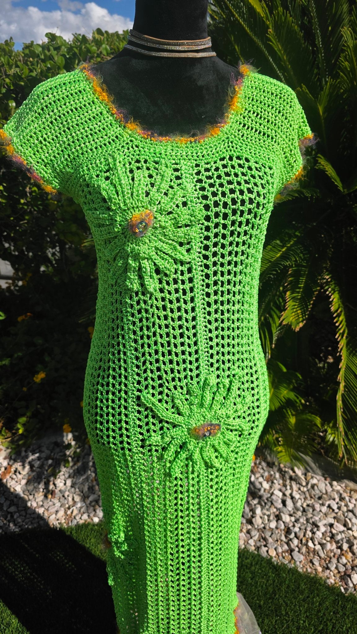 Verde Bloom handmade crochet mermaid gown
