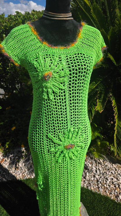 Verde Bloom handmade crochet mermaid gown