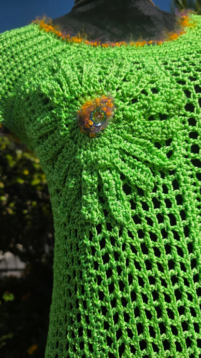 Verde Bloom handmade crochet mermaid gown