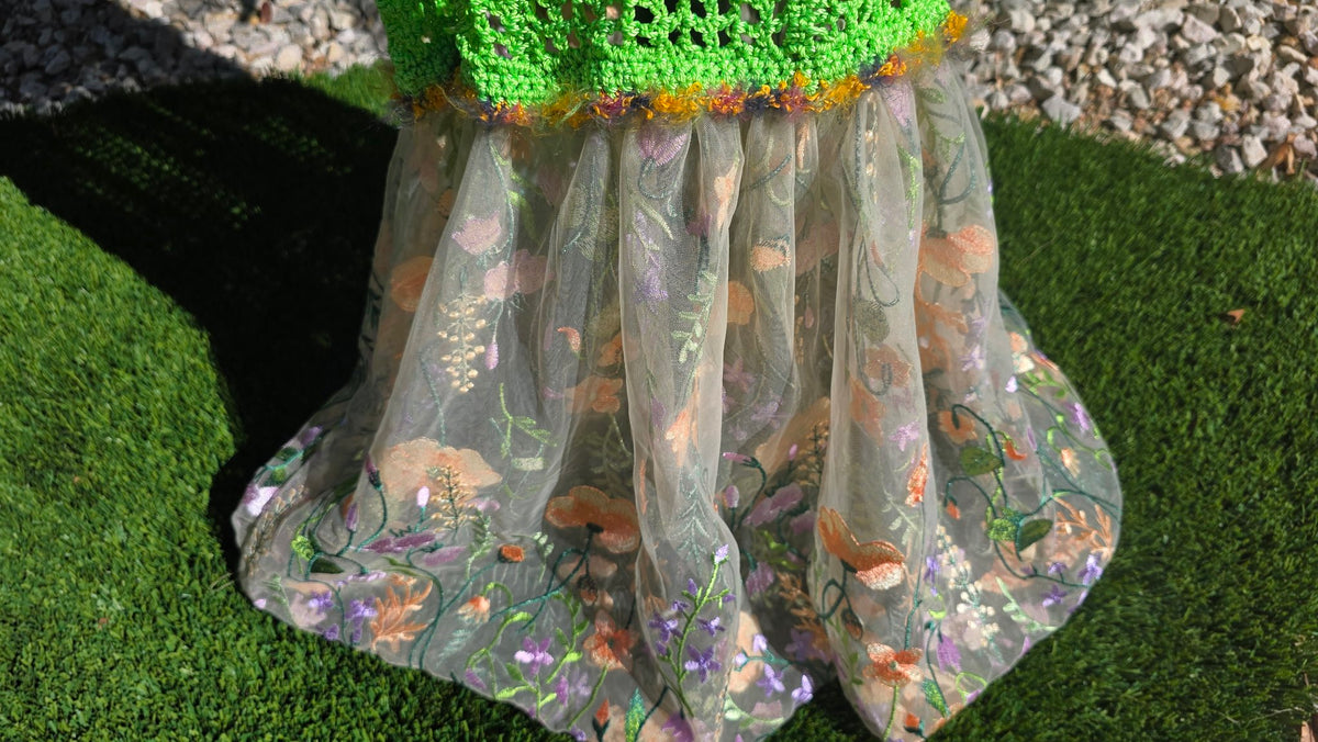 Verde Bloom handmade crochet mermaid gown