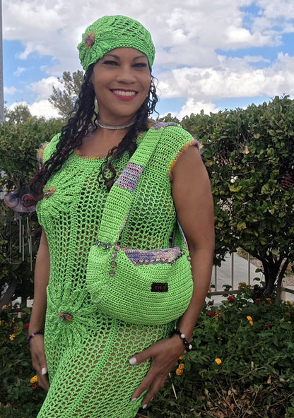 Verde Bloom handmade crochet mermaid gown