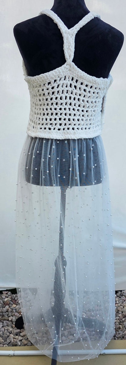 Pearl Angel — Handmade Crochet Pearl Dress