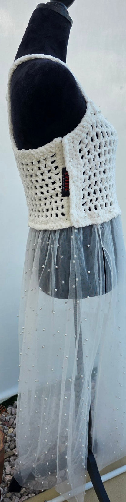 Pearl Angel — Handmade Crochet Pearl Dress
