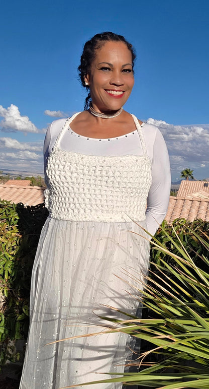 Pearl Angel — Handmade Crochet Pearl Dress