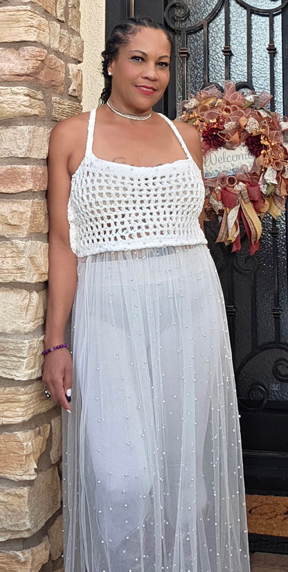 Pearl Angel — Handmade Crochet Pearl Dress