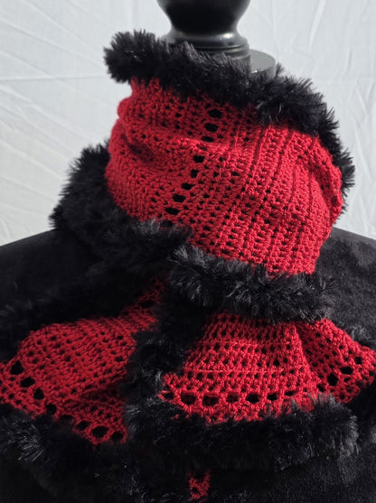 Crimson Noir - Handmade Crochet Wearable Art